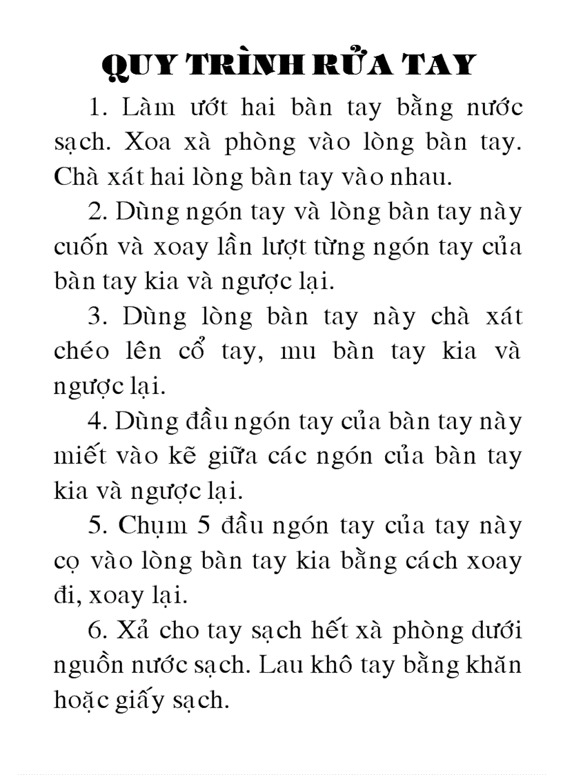 Quy trình rửa tay đúng cách