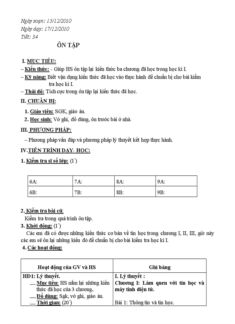 Tin 6 tiết 34