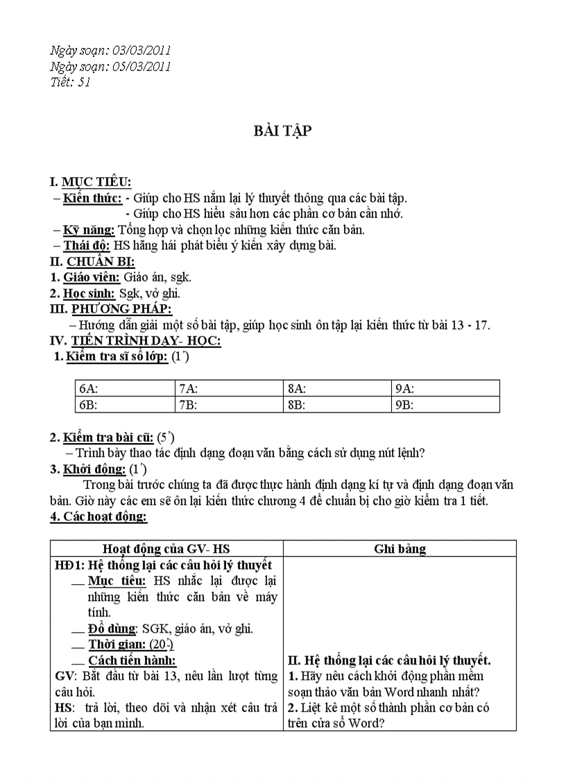 Tin 6 tiết 51