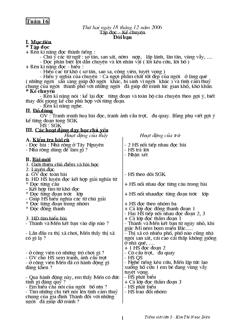 Tiềng việt tuần 16 lớp 3 vn time