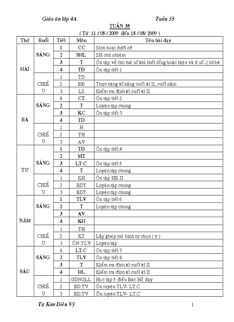 Tuần 35