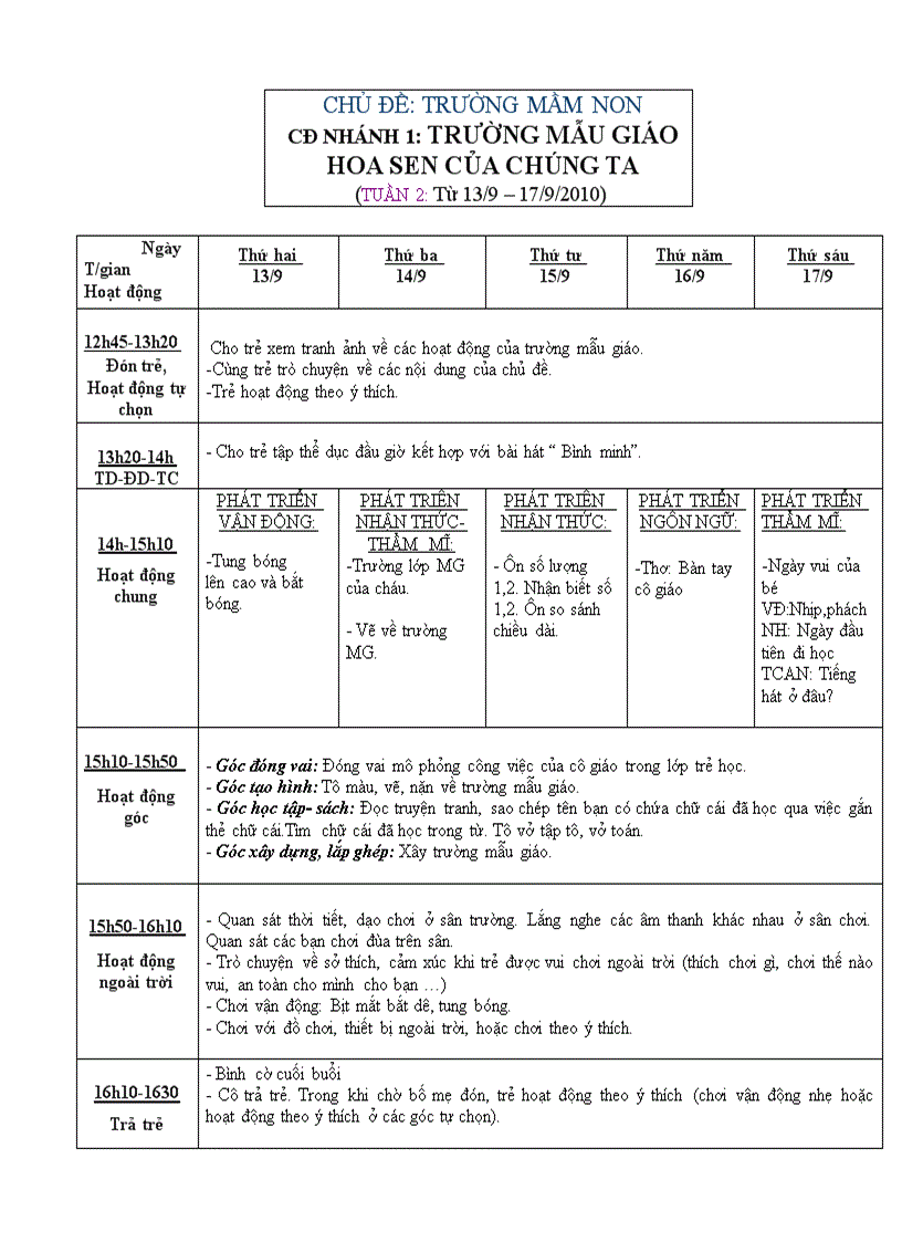 Trường mầm non tuần 2 1