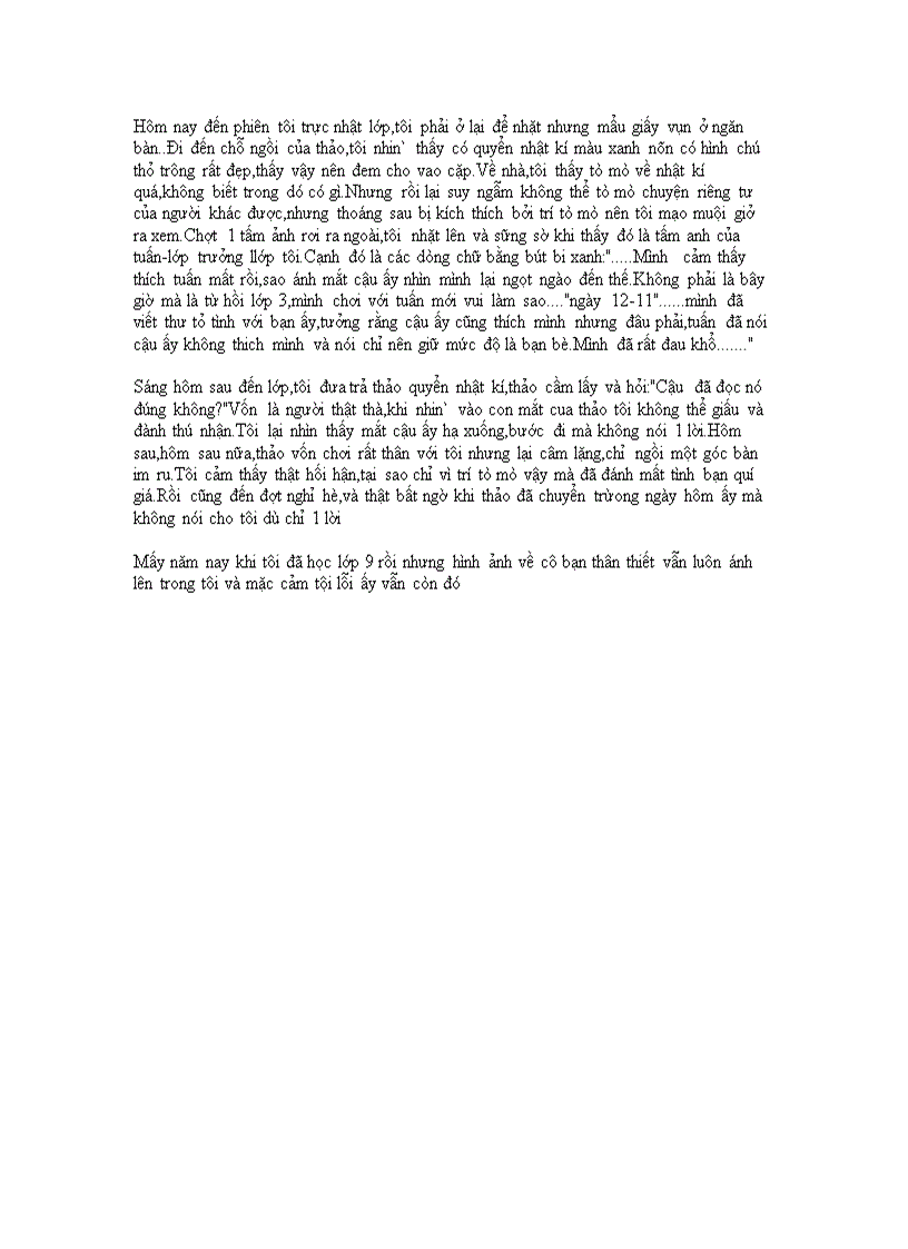 Bai van hôm nay dến phiên tôi trực nhật