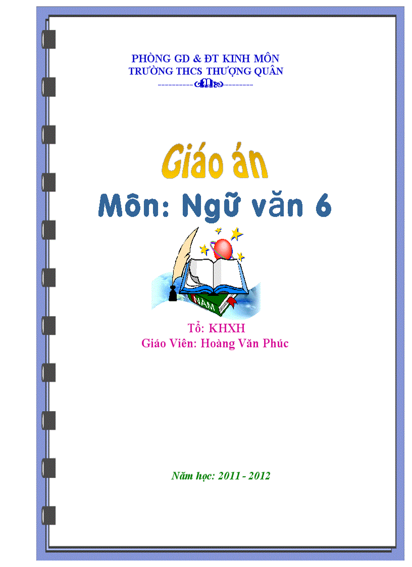 Bìa giáo án ngữ văn