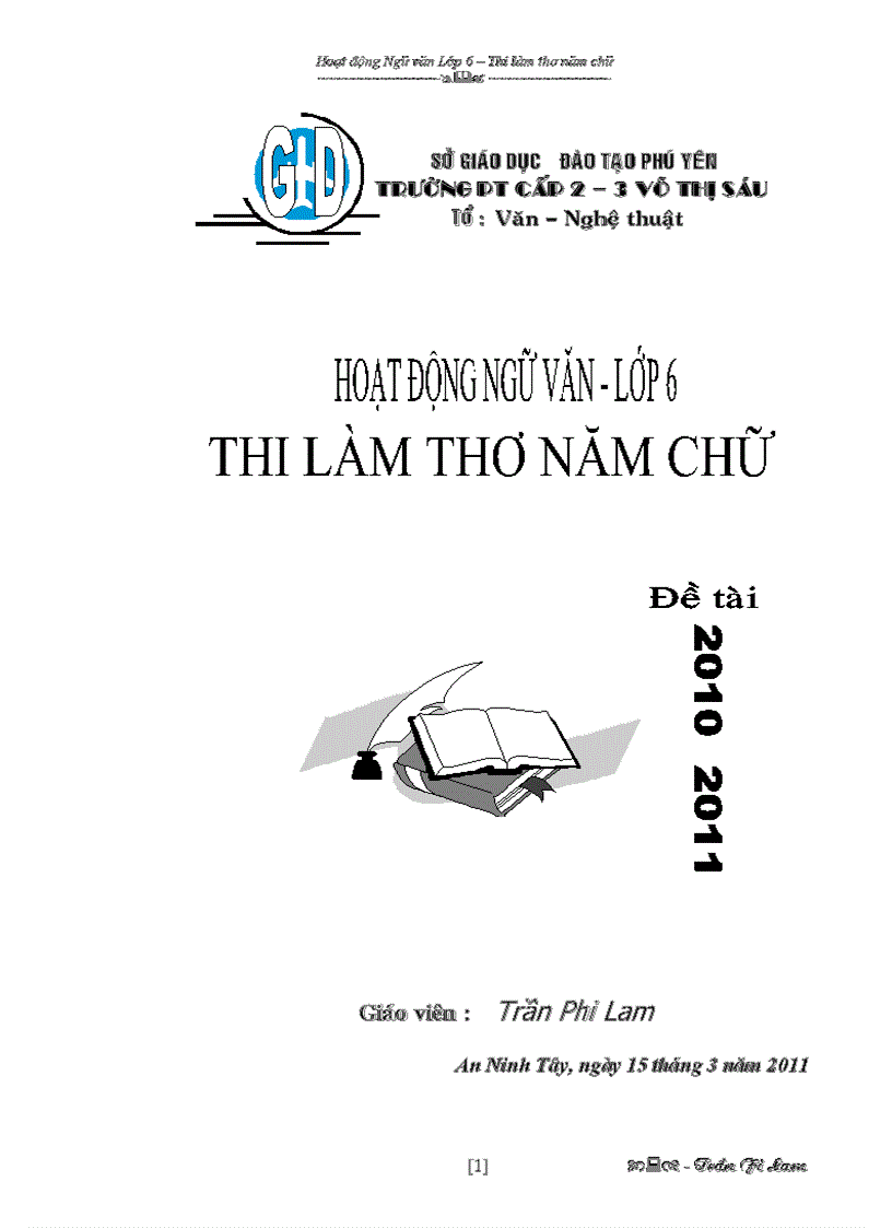 Đề tài Ngữ văn 6