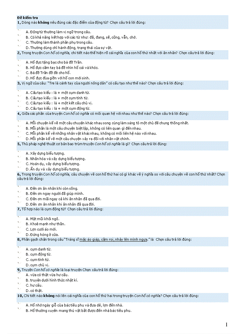 Cac de trac nghiem co ban lop 6