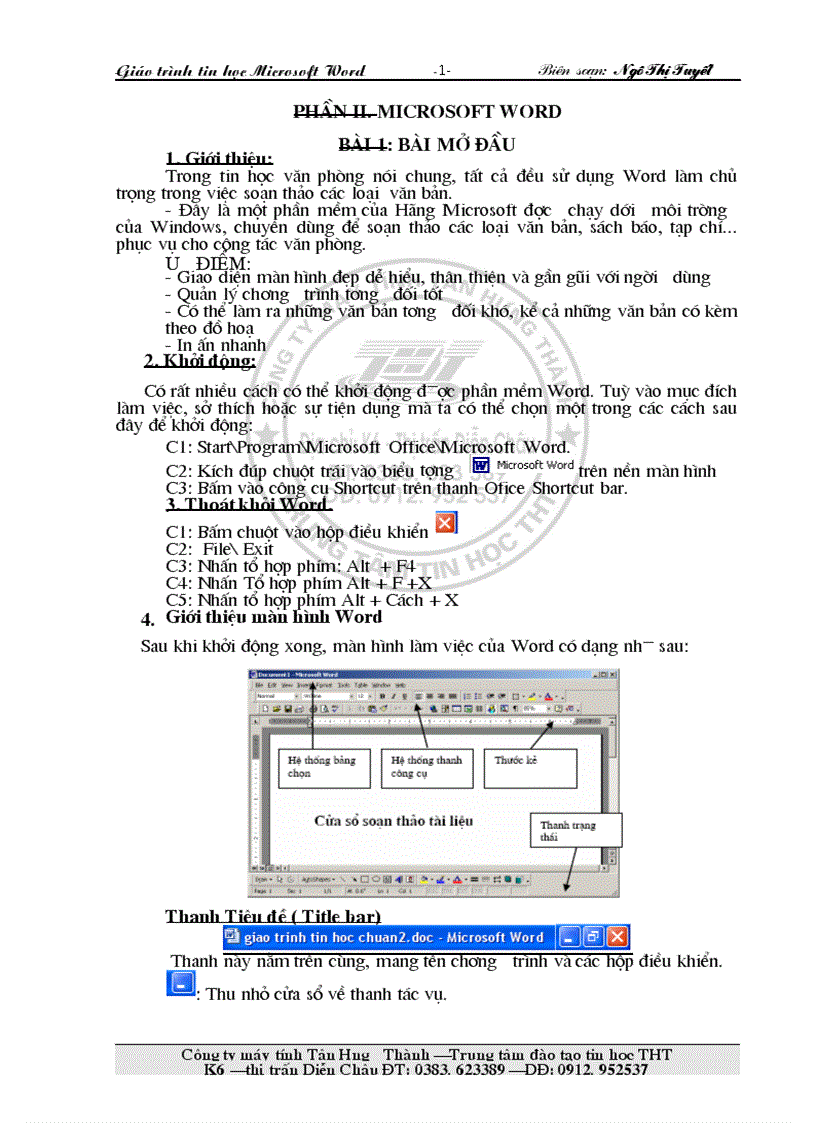 Giáo trình Microsoft word 2003