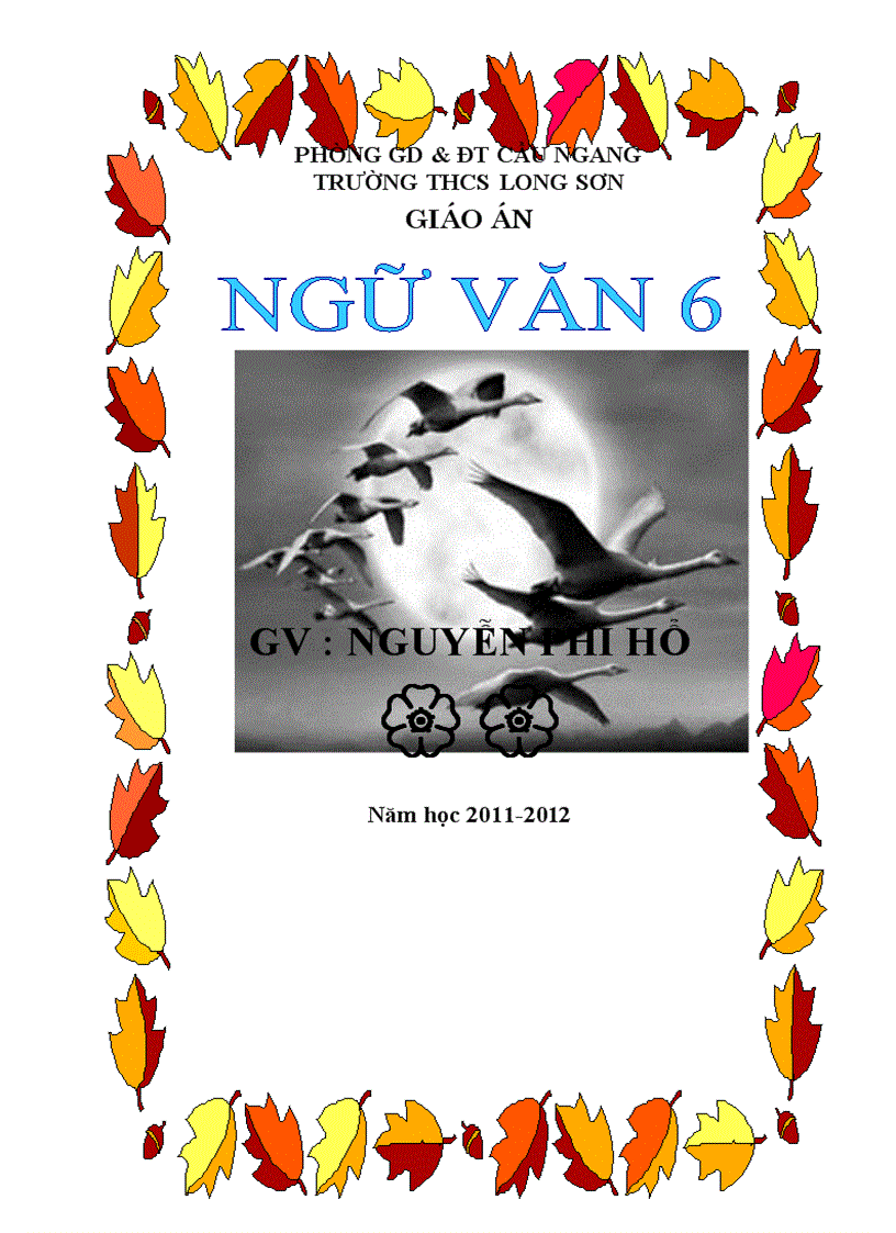 Bìa giáo án Ngữ Văn 6