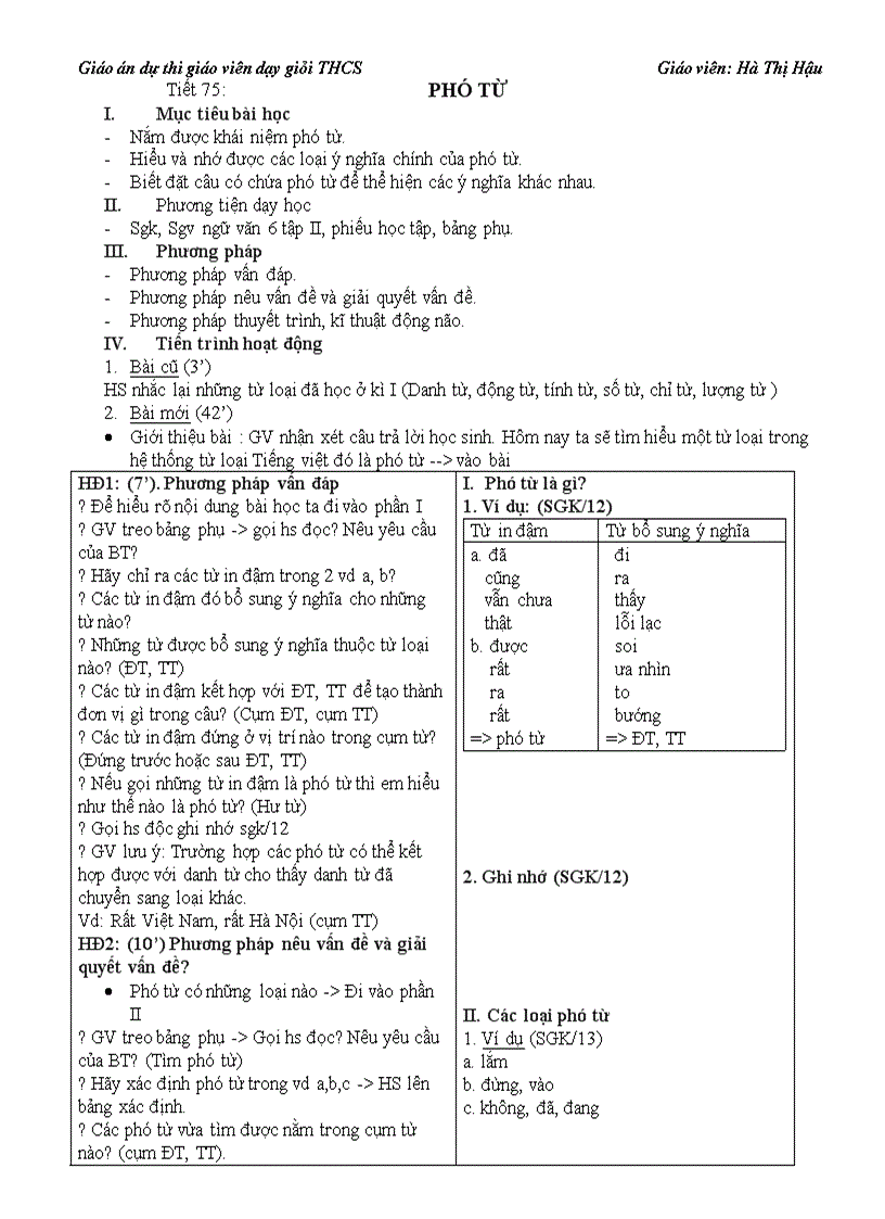 Phó từ tiết 75