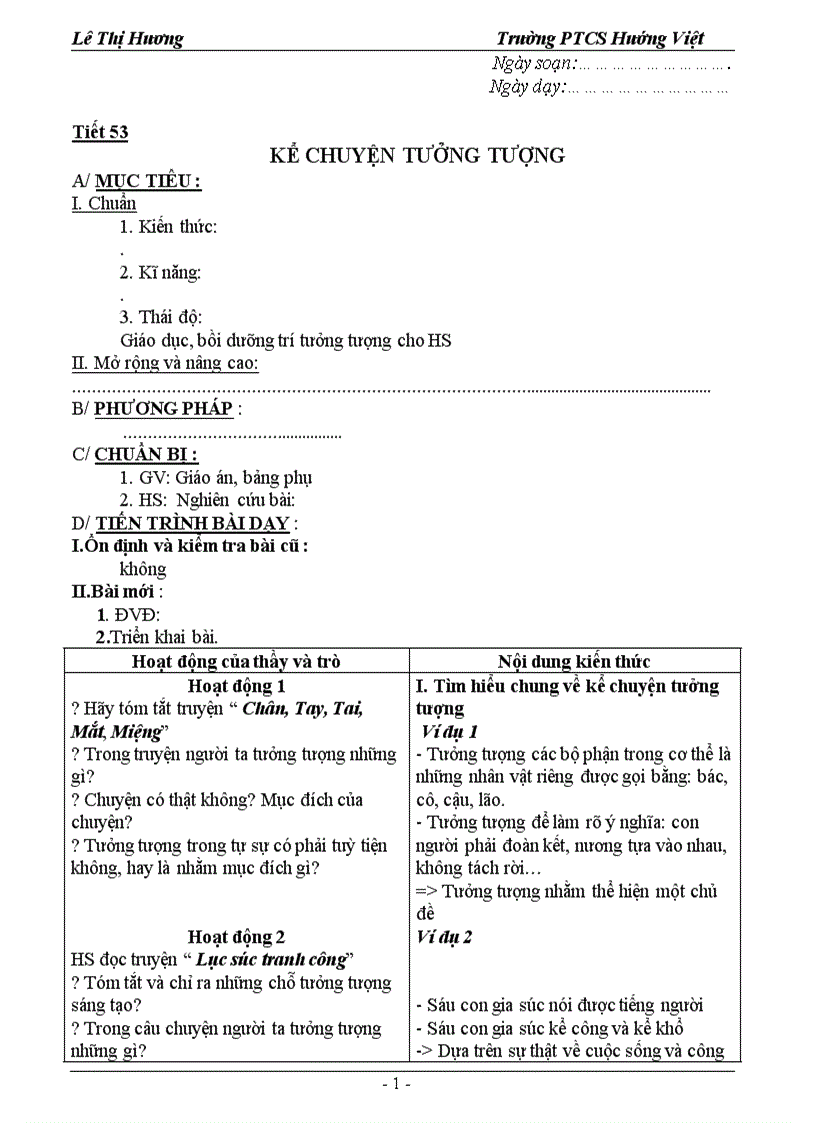 Văn 6 chuẩn mới tiết 53 60