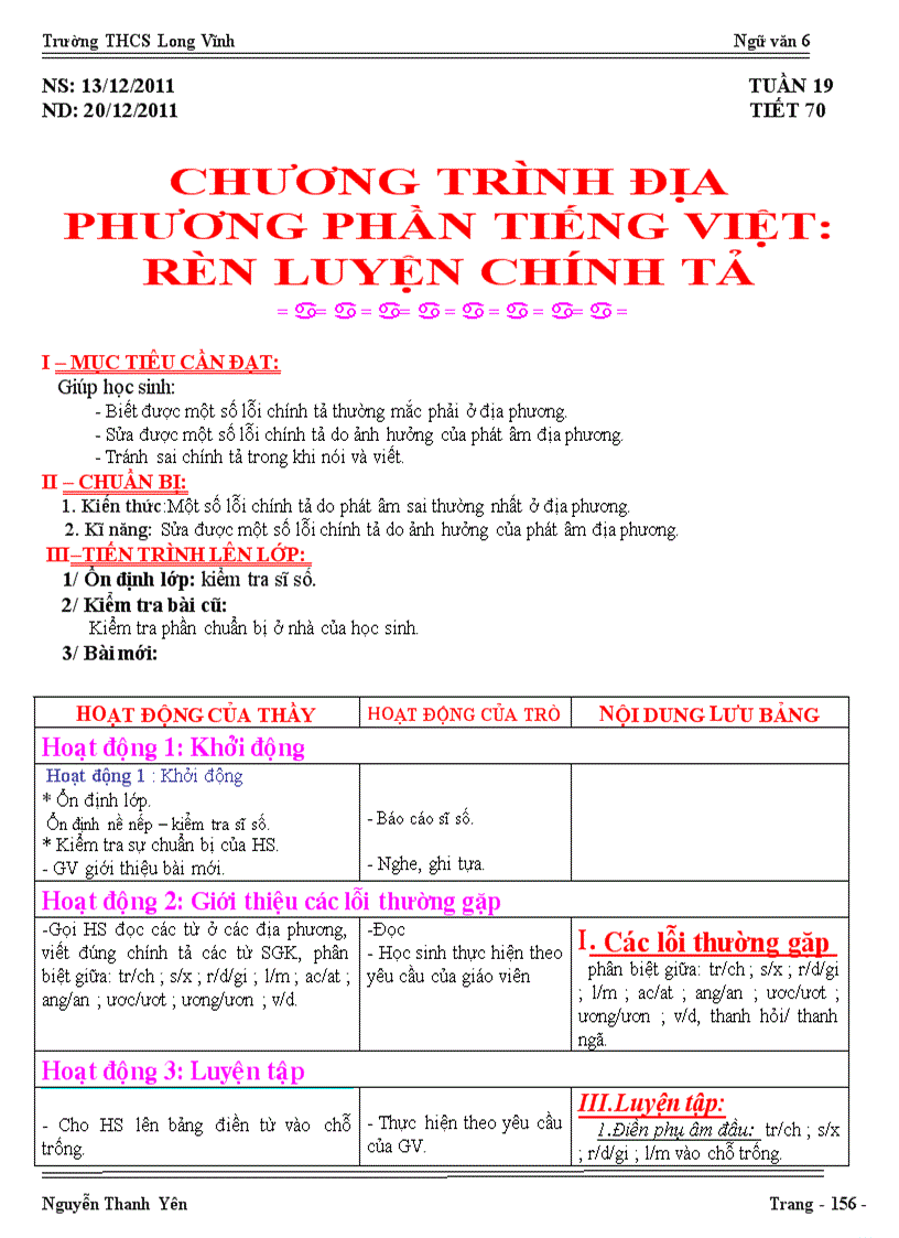 Văn 6 Tuần 19 PPCT mới