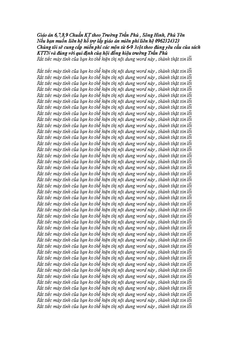 Trần Phú Sông hinh Giáo án văn 6 7 8 9 các môn t