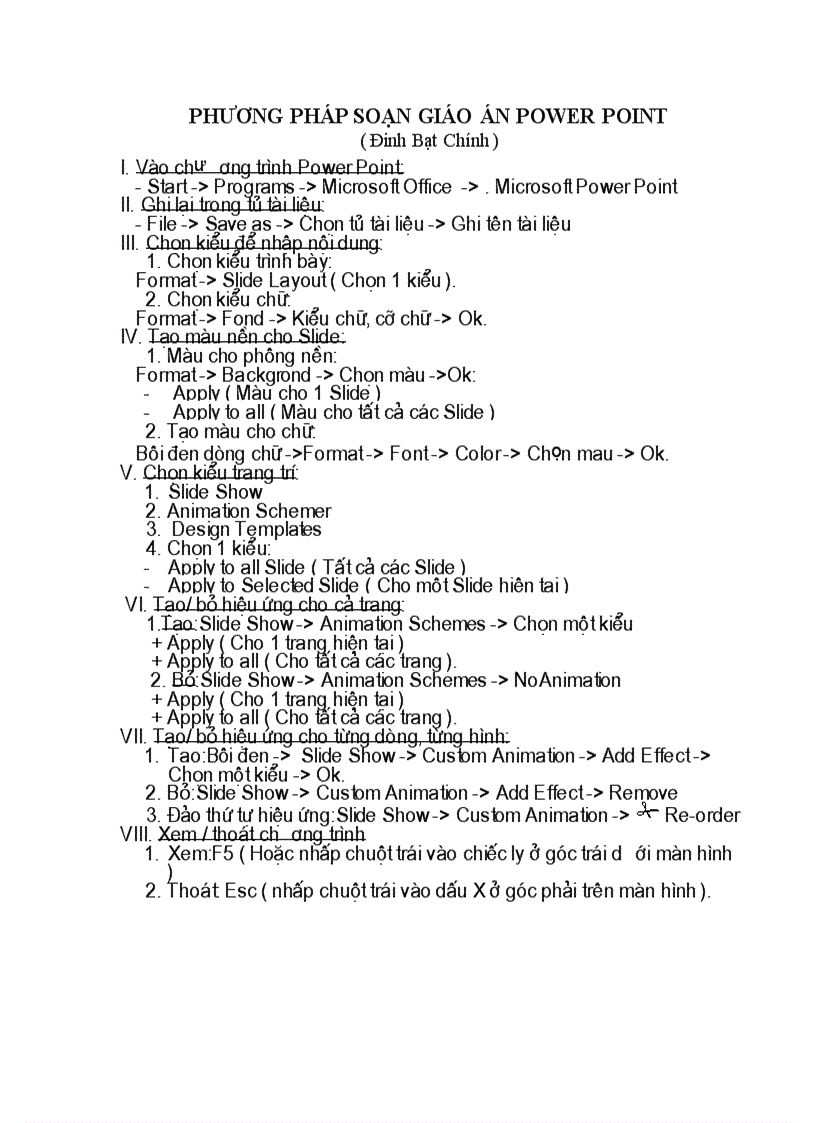 Hướng dẫn soạn giáo án Powerpoint