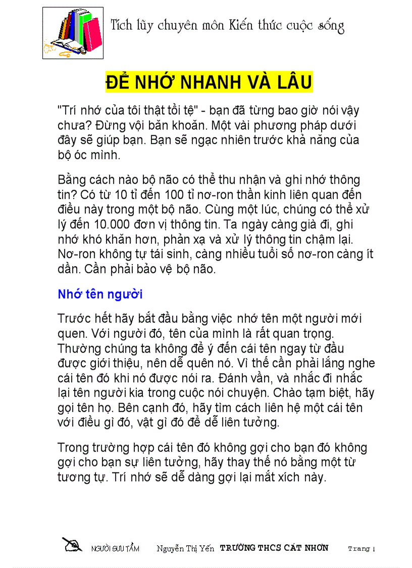 Bí quyết giúp bạn nhớ nhanh và lâu