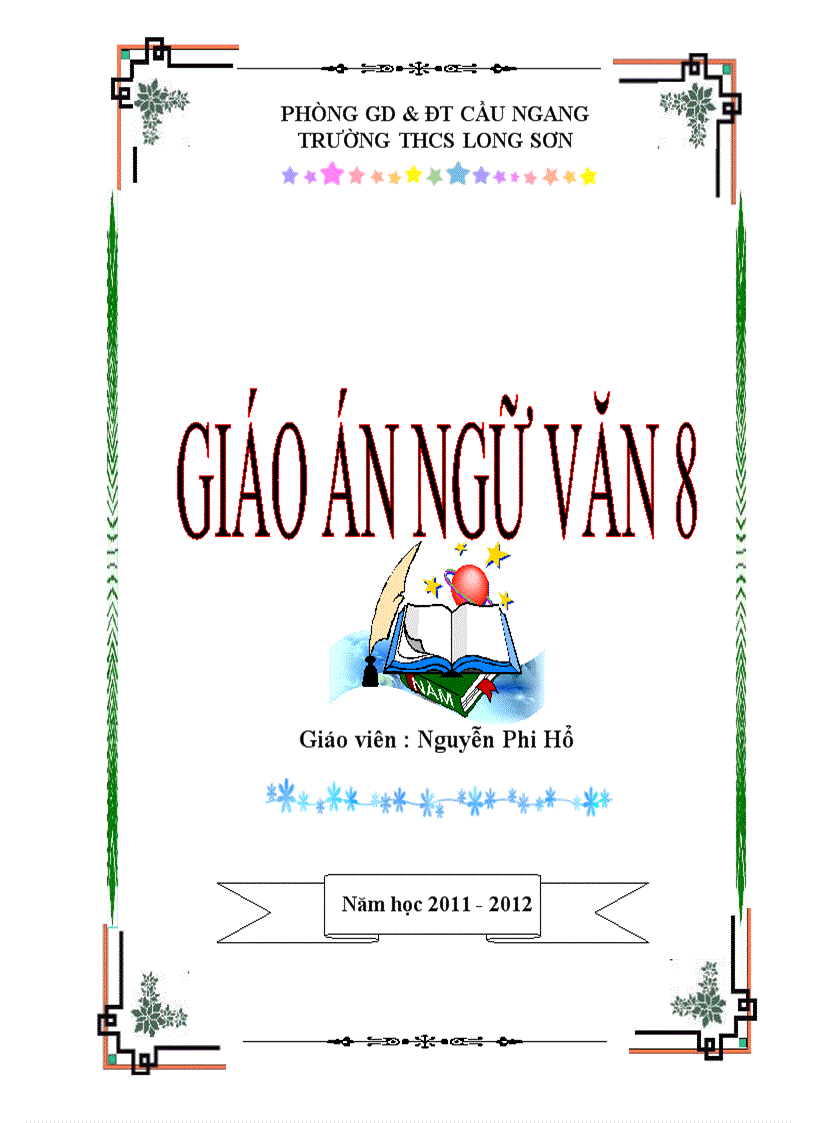 Bìa Giáo án Ngữ Văn 8