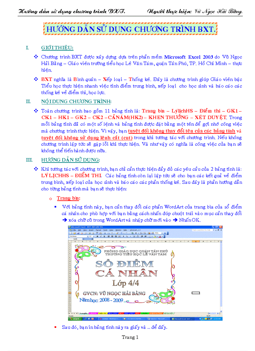 Tính điểm xếp loại hs tiểu học