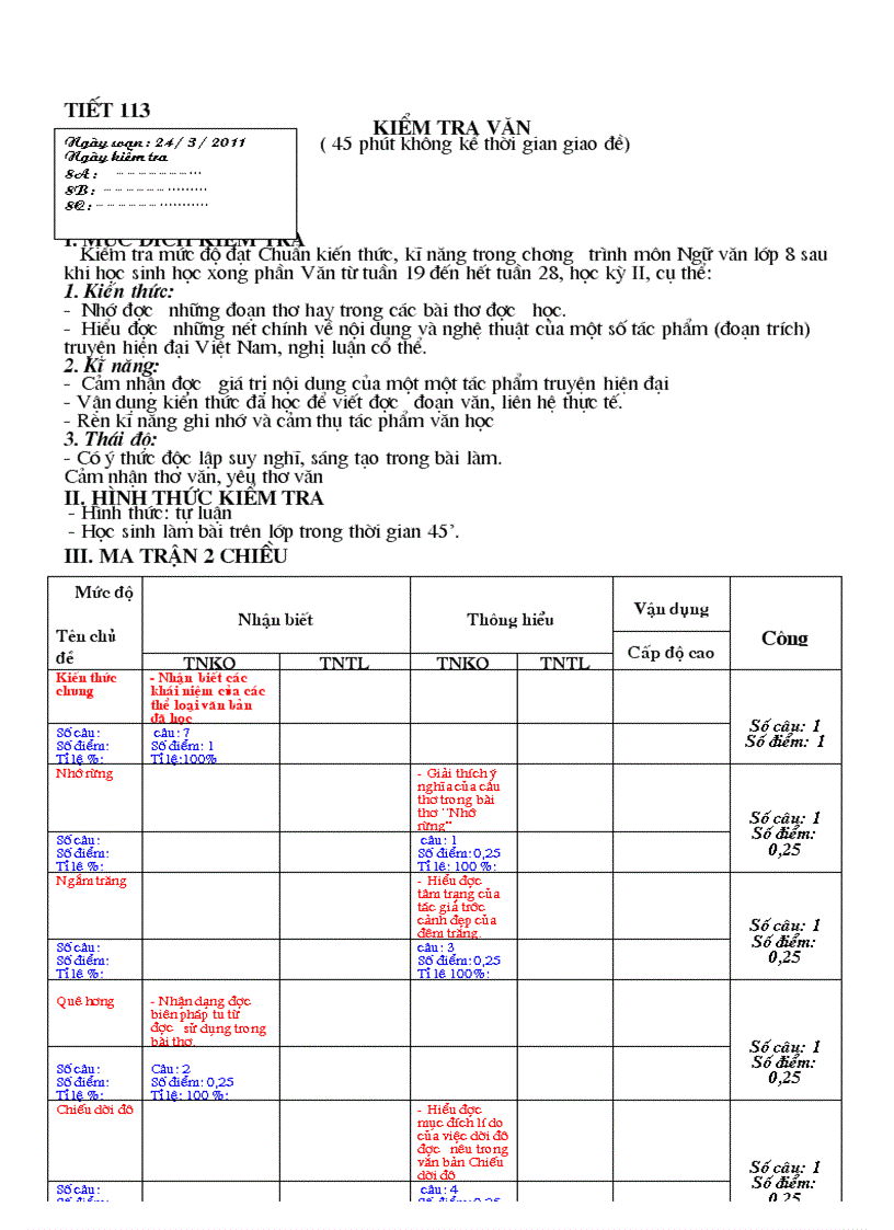 Tiet 113 kiem tra van 8