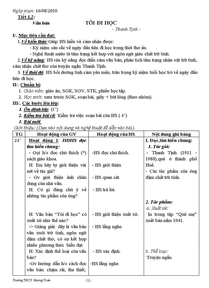 Giáo án ngữ văn 8 mới 1