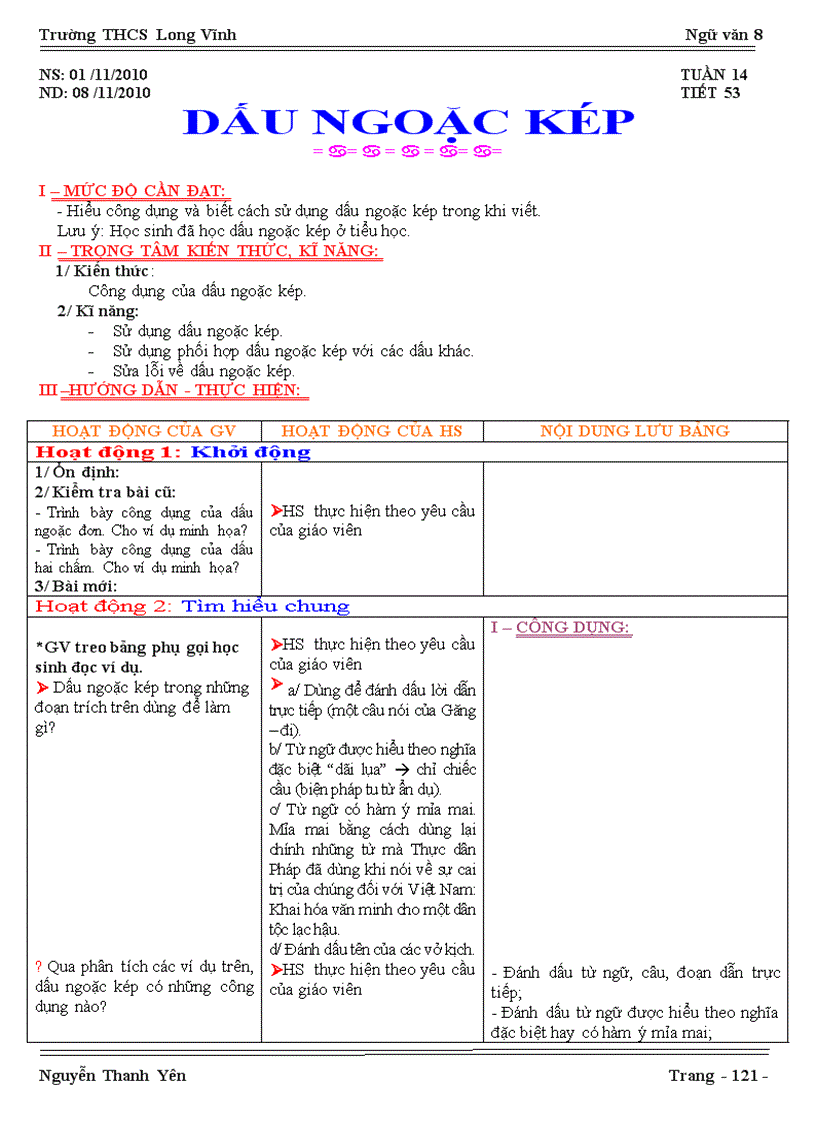 Tuần 14 kiến thức chuẩn