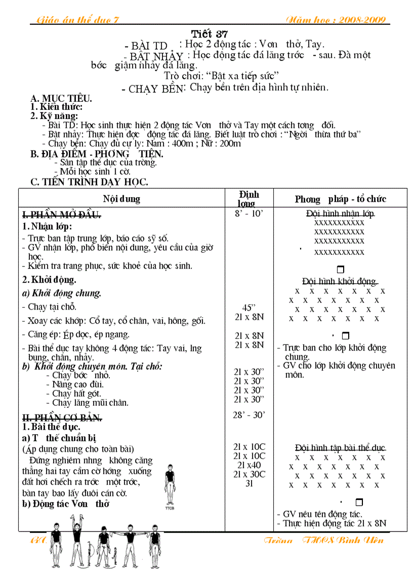 Giáo án TD7 Chuẩn kg cần chỉnh