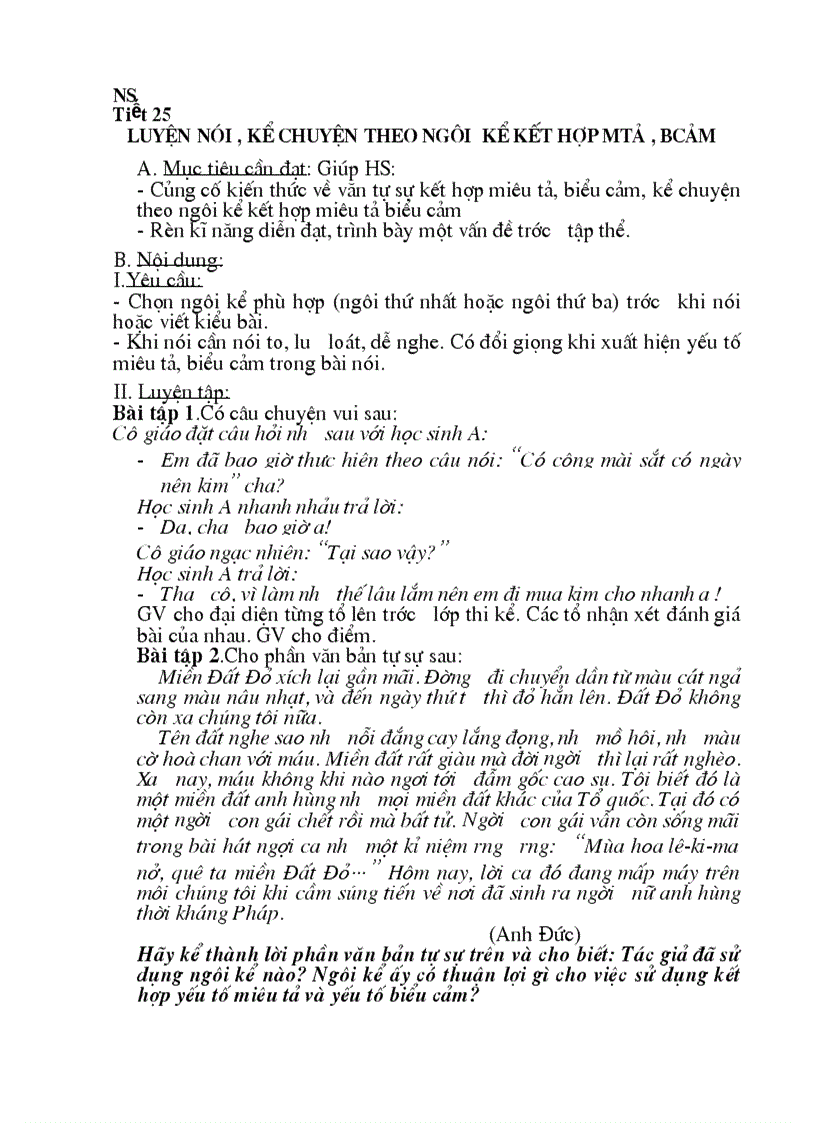 Giáo án bổ trợ ngữ văn 8