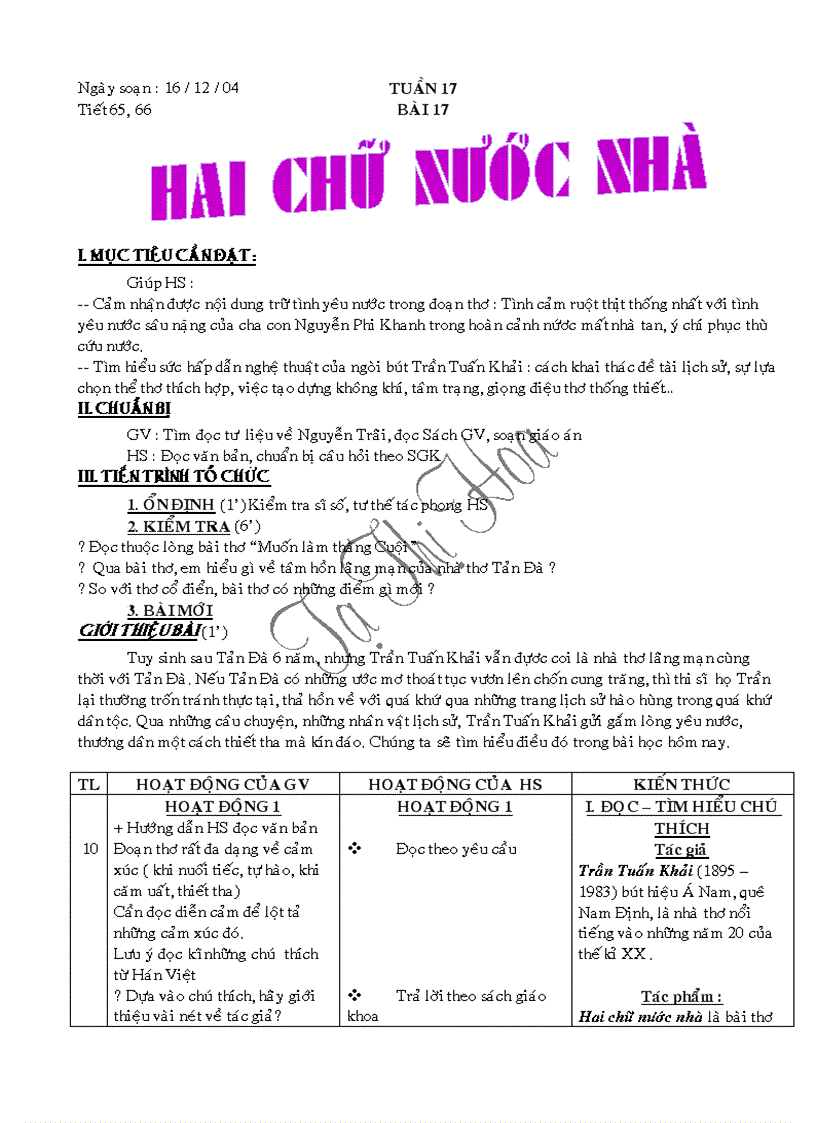 Hai chu nuoc nha