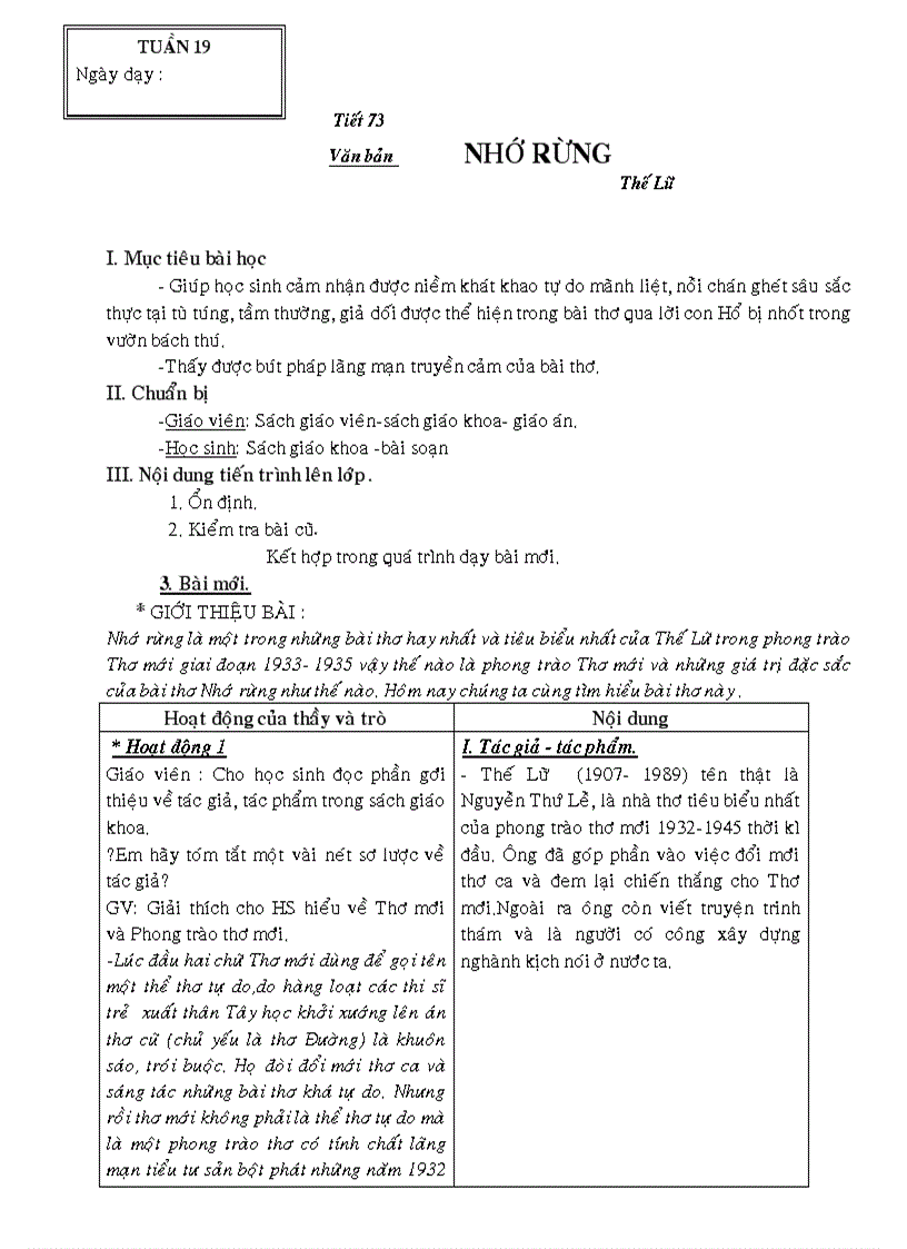 Giáo án Ngữ văn lớp 8 HKII