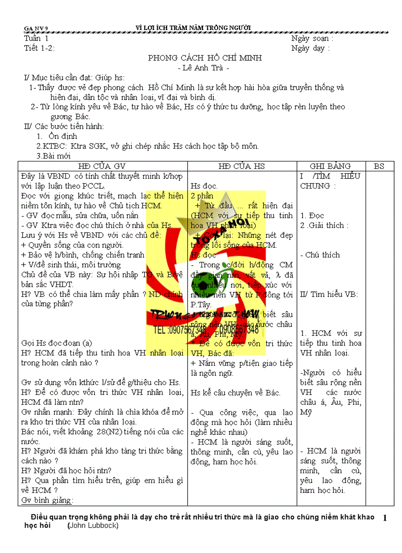 Giáo án NV 9 1