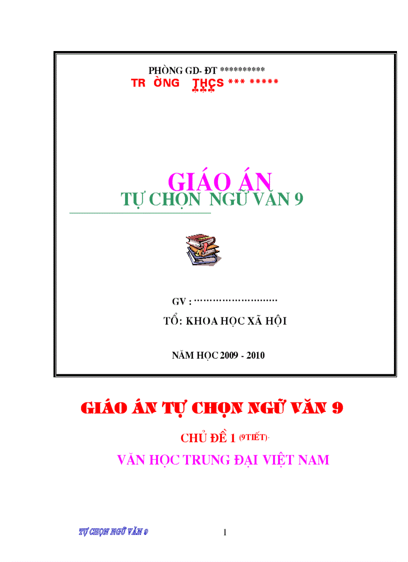 Giáo án tự chọn văn lớp 9