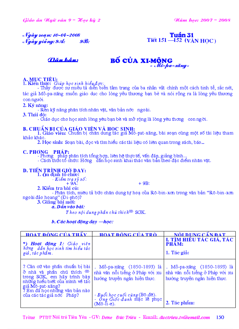 Giáo án Ngữ văn 9 tuần 31 1