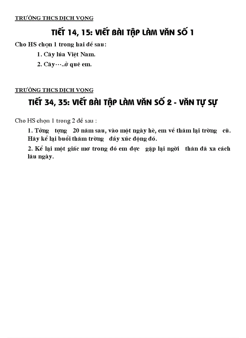 Các đề kiểm tra văn 9 kì I