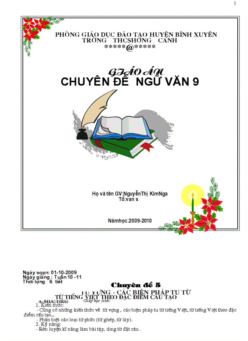 Chuyen de 5 Tiếng việt