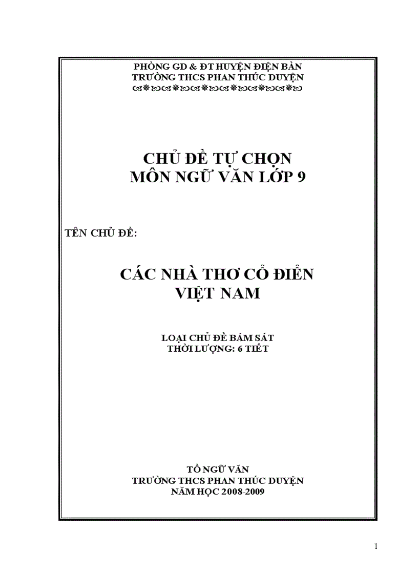 Cac nhà thơ cổ điển VN