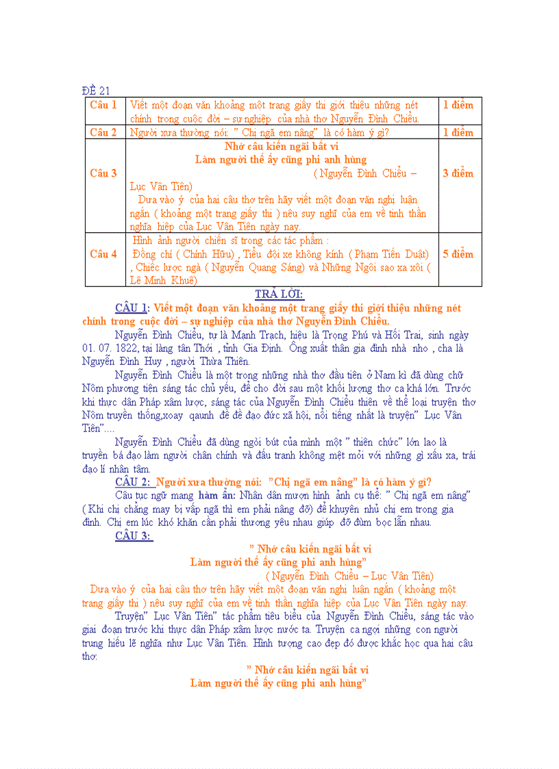 Đề số 21 đáp án chi tiết