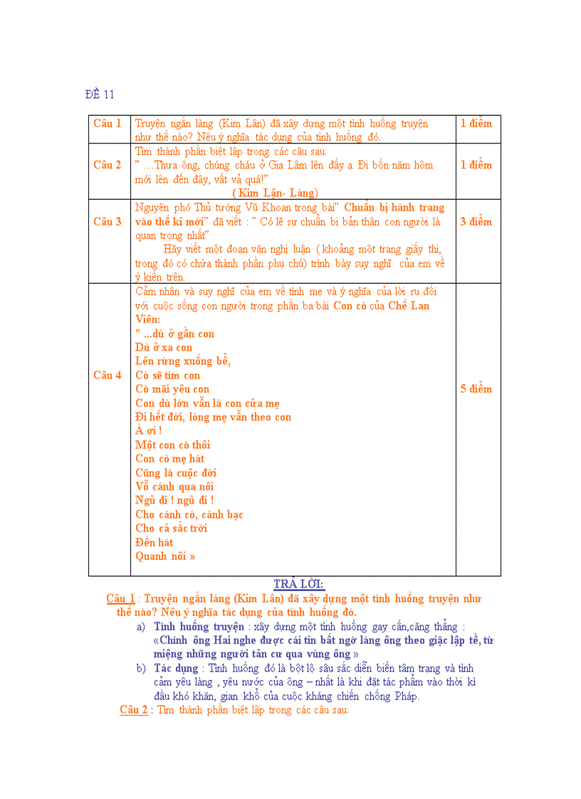 Đề số 11 đáp án chi tiết