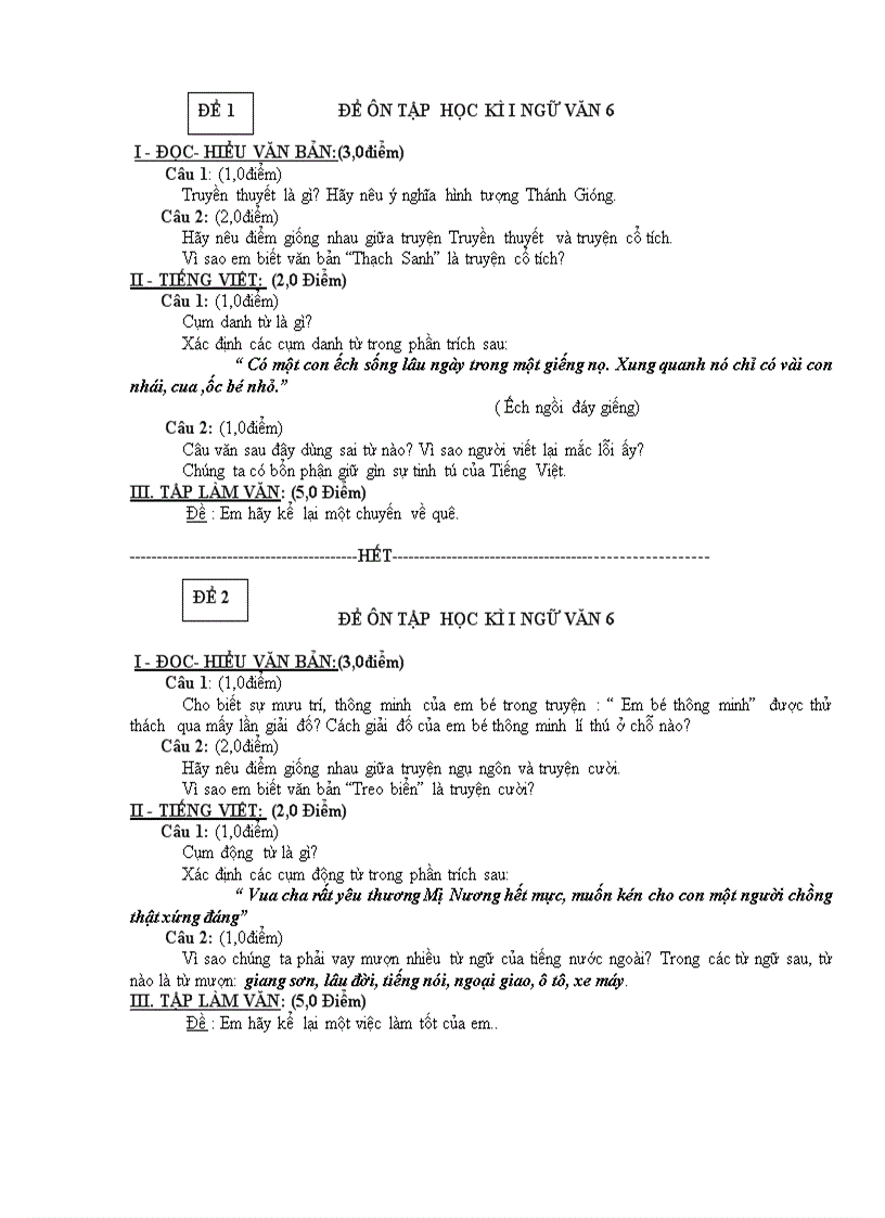 Đề ôn tậphki văn