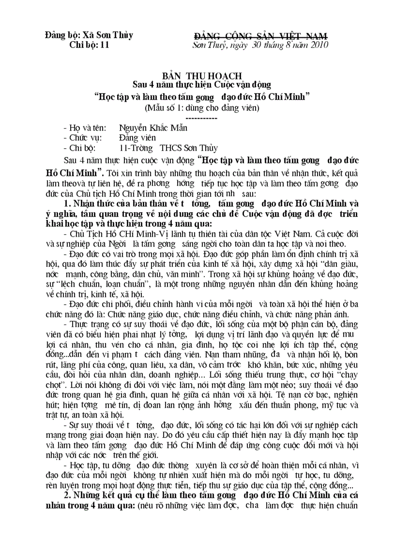 BanThuHoach 4NamHT LT TGDD HCM