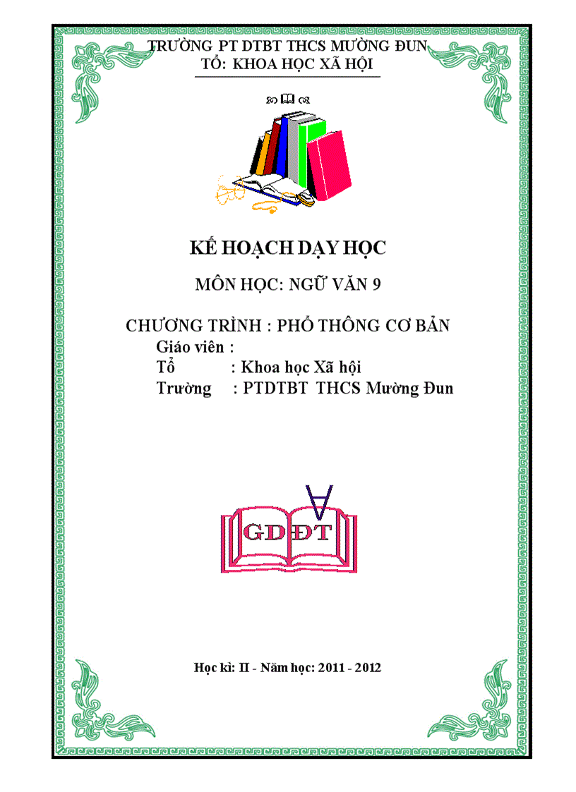 Khdh văn 9 kỳ ii 2011 2012