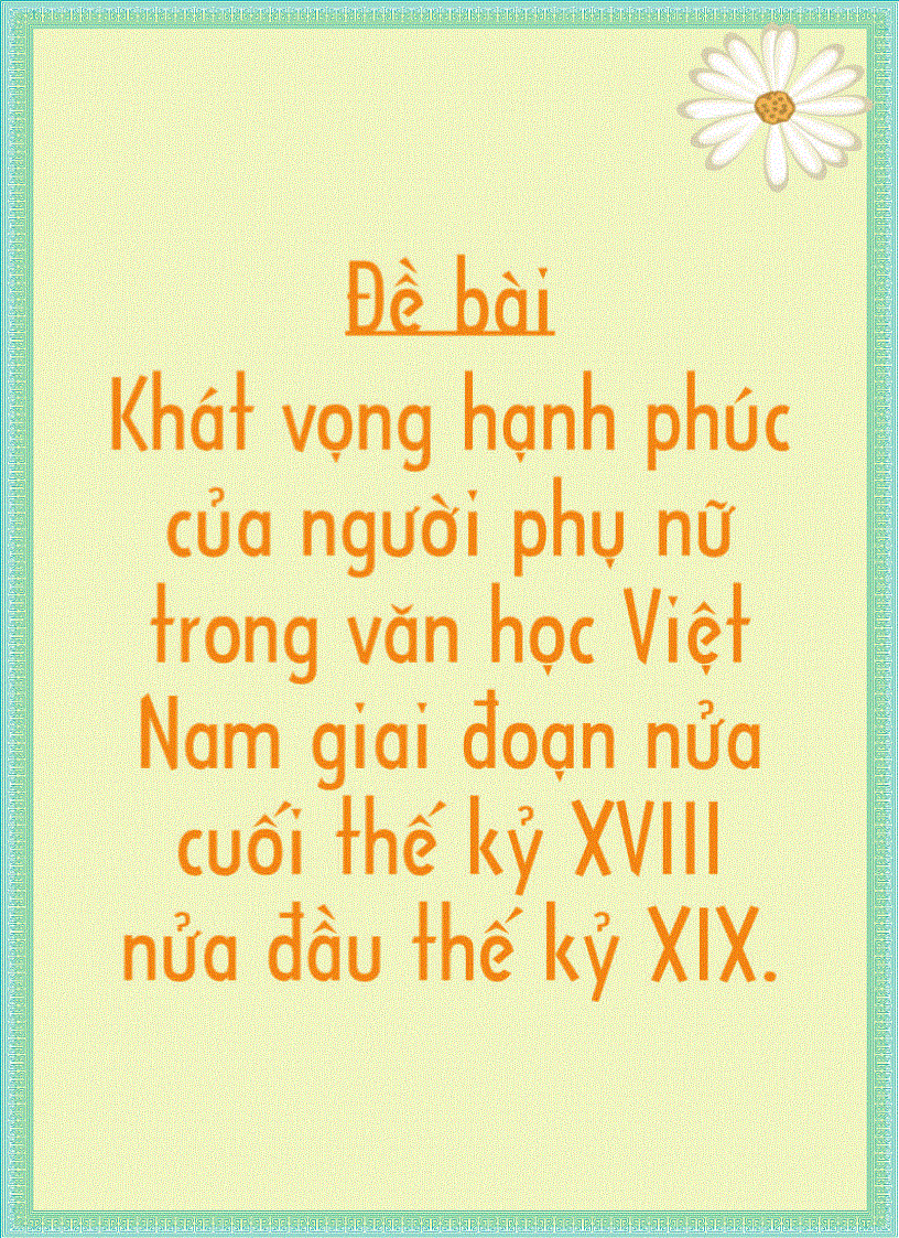 PT khát vọng của người PNVN cuối TK XĨ đầu TK XX