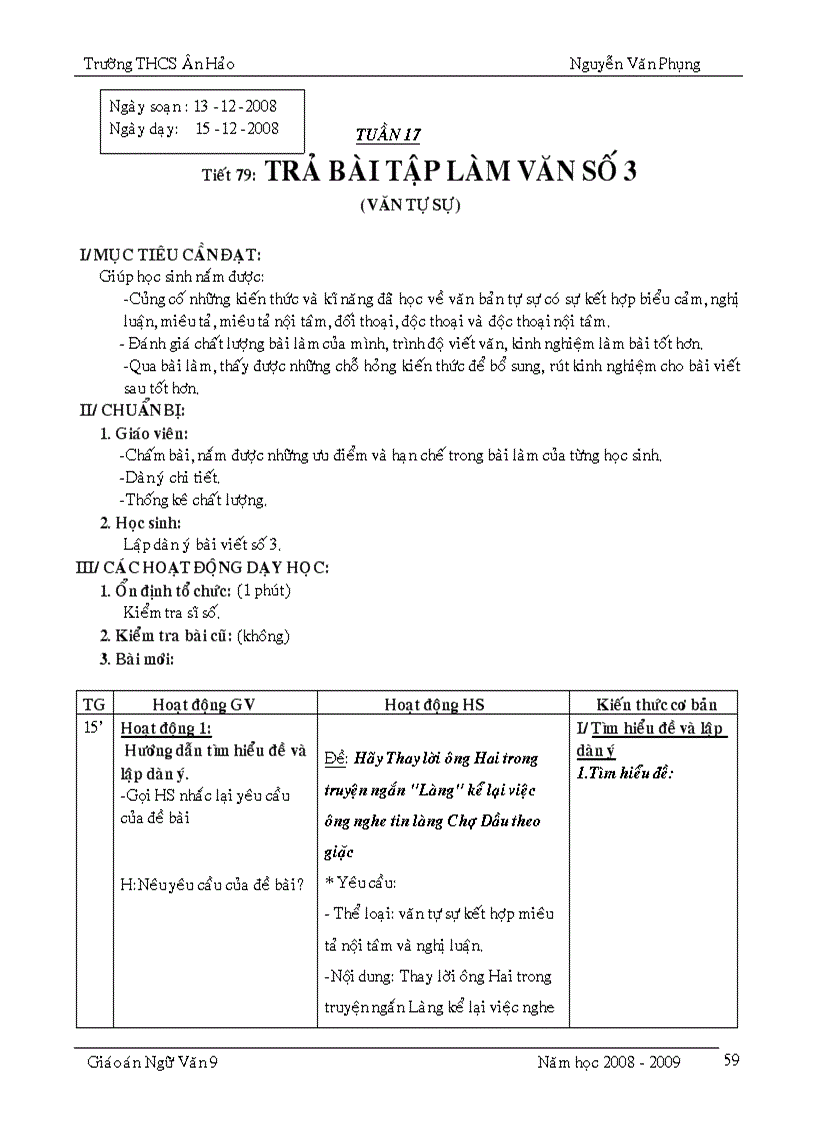 Trả bai TLV sô 3