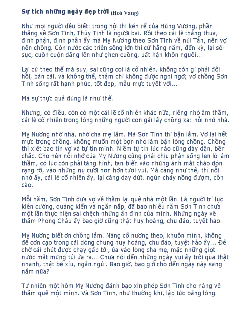 Sự tích một ngày đẹp trời