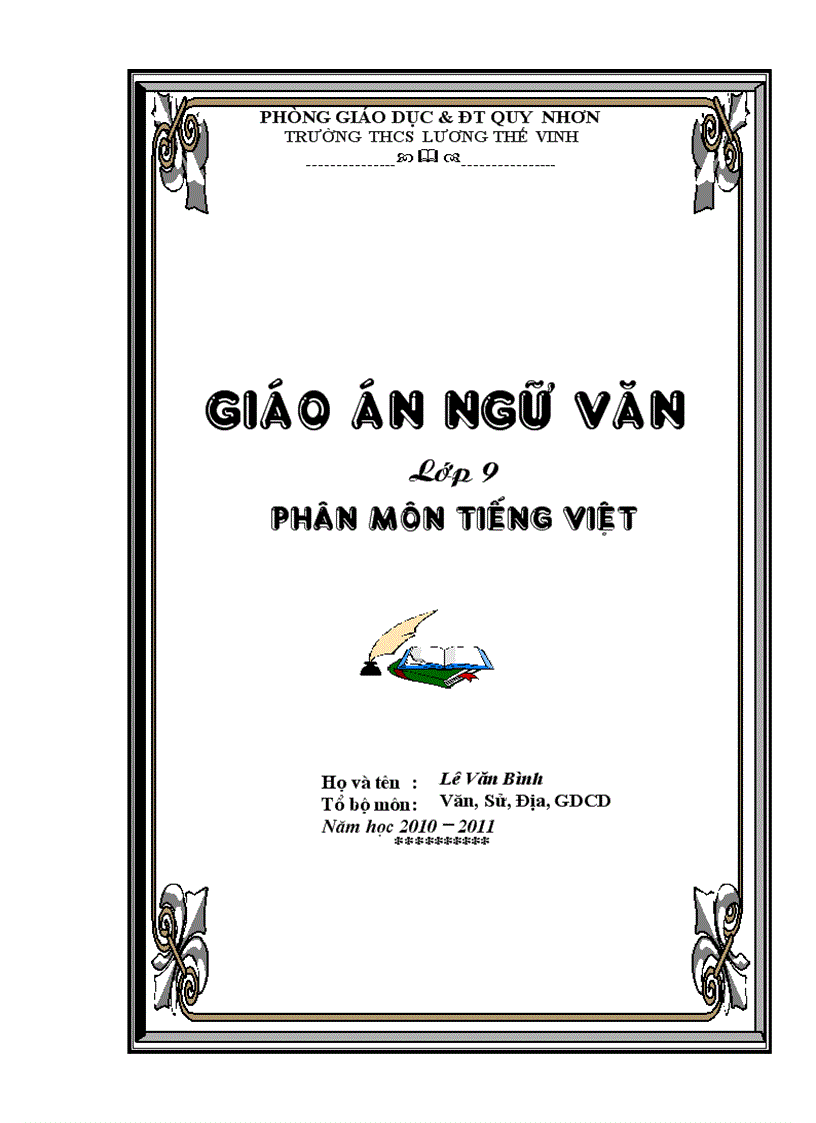 Trang bìa giáo án