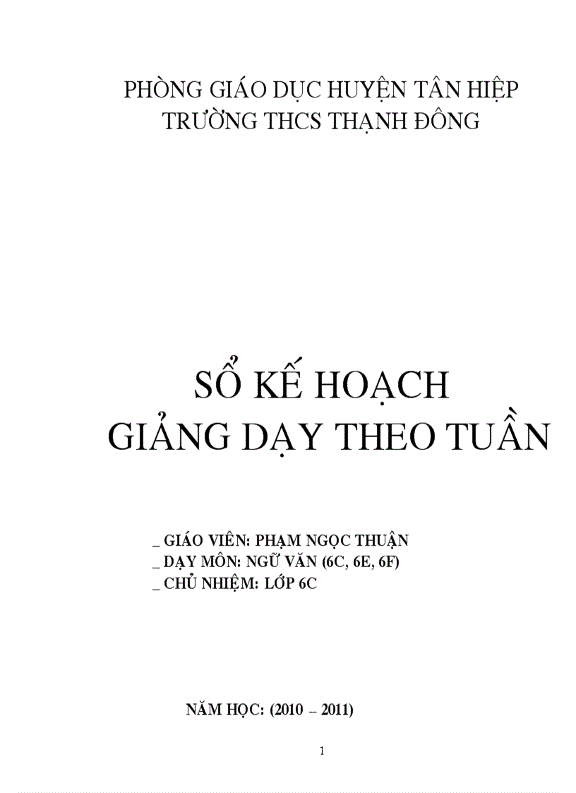 Sổ kế hoạch giảng dạy