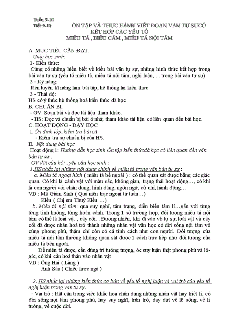 Ự chọn tuâần 9 10