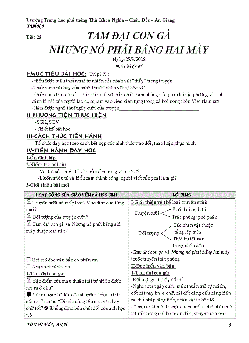 Ngữ Văn 10 cobanT25 vân anh