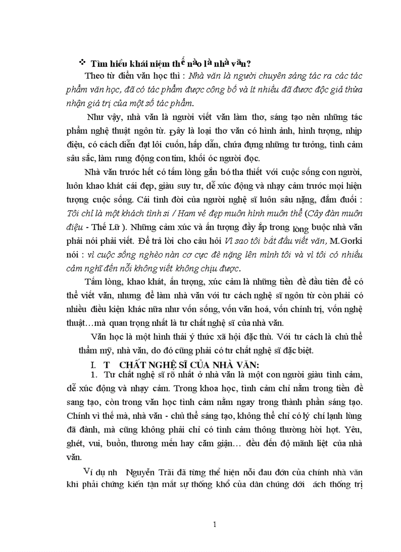 Nhà văn chủ thể sáng tác văn học