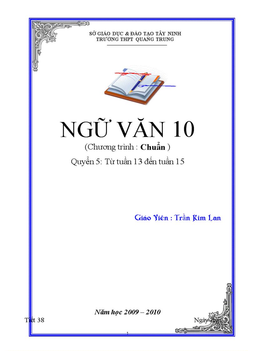 Ngữ văn 10 tuần 13 15