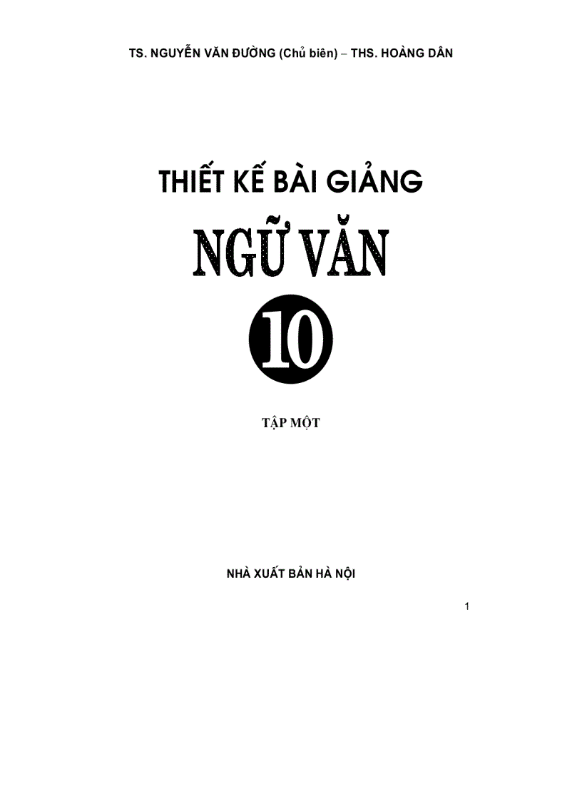 Thiết kế ngữ văn 10 tập 1