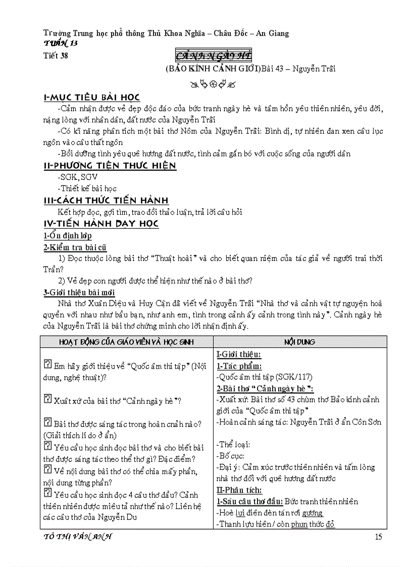 Ngữ Văn 10 cobanT38 vân anh