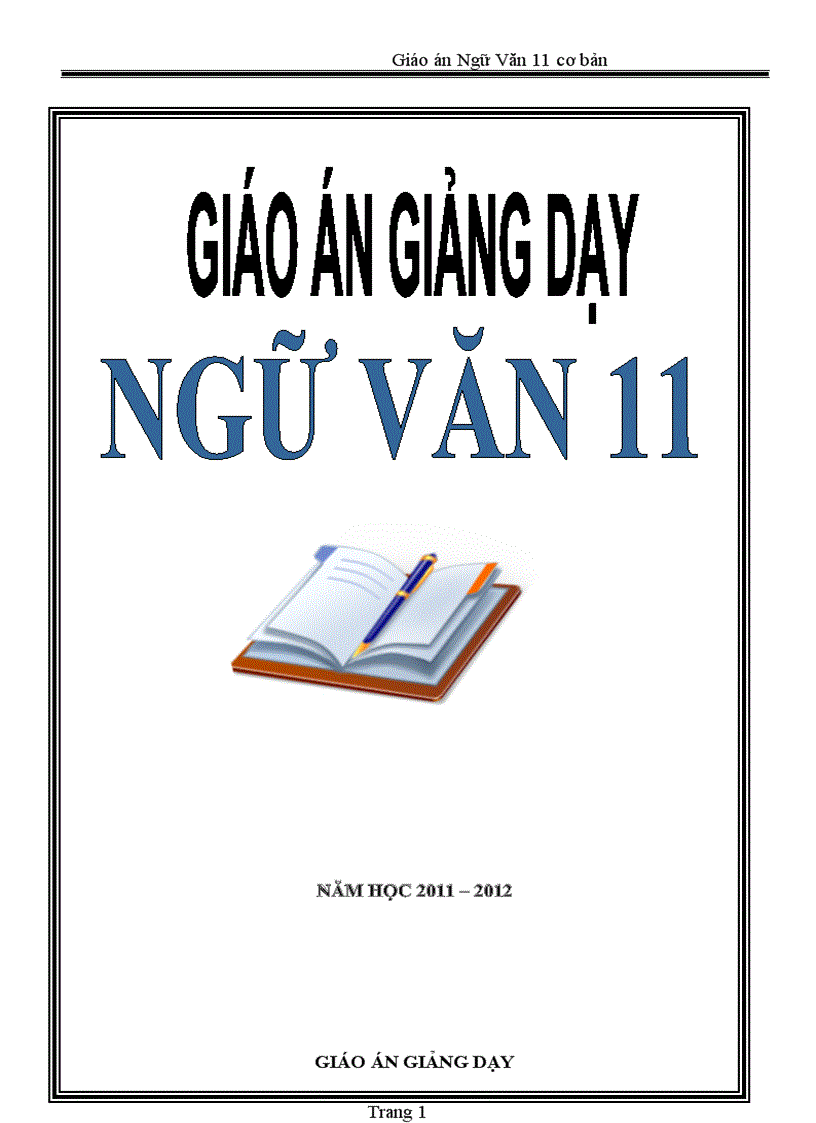 Giáo án 11 chuẩn 2011 2012